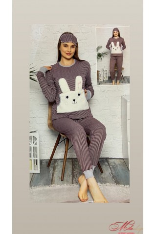 Бавовняна піжама 6122 Azaliya (Туреччина) + маска для сну